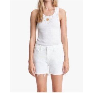 NEW Mother women’s The Sinner frayed denim shorts white fairest of them all 26